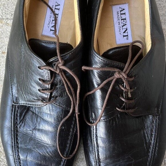 Alfani Men\'s Black Leather Lace Up Dress Shoes Oxfords Italy Made Size 10 M main image 3